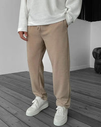 LOOSE FIT RIBBED TROUSER - TAN