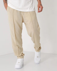 LOOSE FIT LINEN JOGGER PANTS - BEIGE