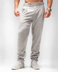 MEN’S SLIM-FIT PLEATED PANT - LIGHT GREY