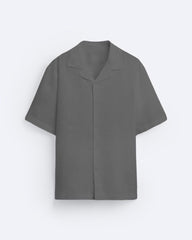 CLASSIC BOWLING LINEN SHIRT - GRAY