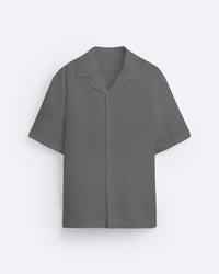 CLASSIC BOWLING LINEN SHIRT - GRAY