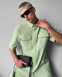 OVERSIZE DOUBLE POCKET SHIRT - TEA GREEN