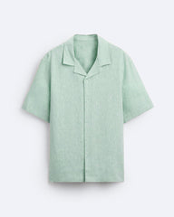 CLASSIC BOWLING LINEN SHIRT - SEA GREEN