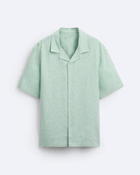 CLASSIC BOWLING LINEN SHIRT - SEA GREEN