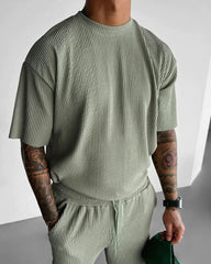 OVERSIZE RIBBED T-SHIRT - TEA GREEN