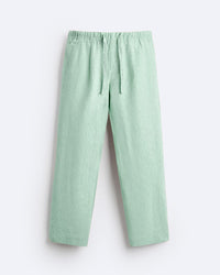 RELAXED LINEN DRAWSTRING TROUSER - SEA GREEN