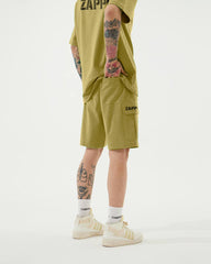 ZAPPED COTTON CARGO SHORTS - PISTACHIO