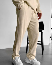 LOOSE FIT RIBBED TROUSER - BEIGE