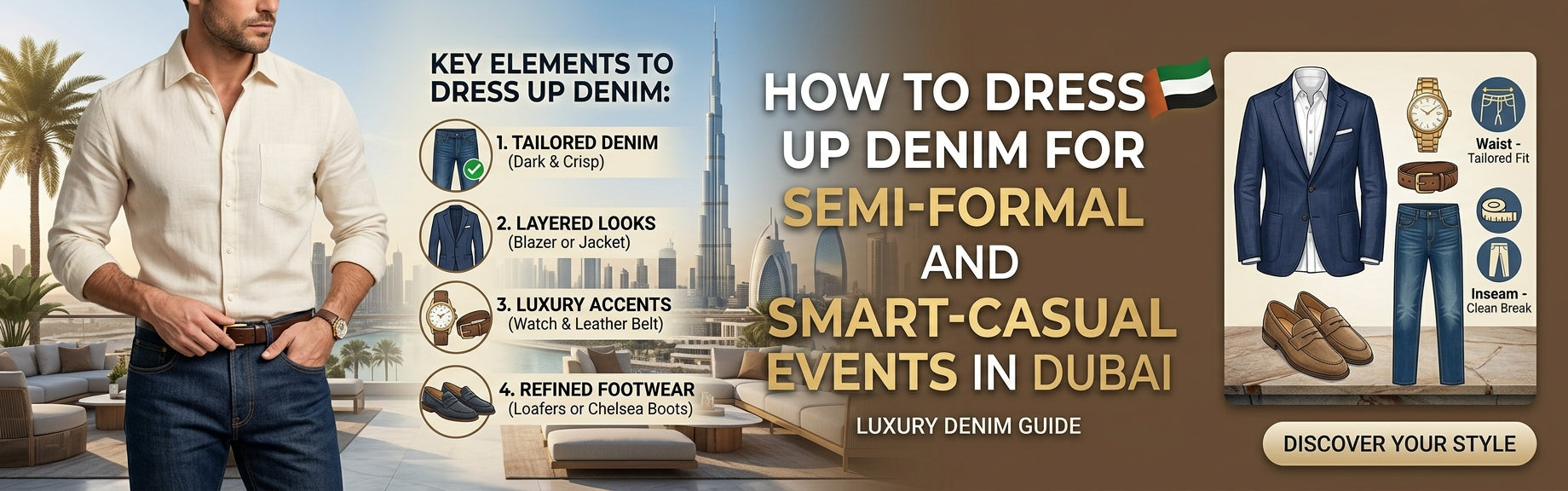 How to Dress Up Denim for Semi-Formal and Smart-Casual Events in Dubai