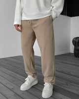 LOOSE FIT RIBBED TROUSER - TAN