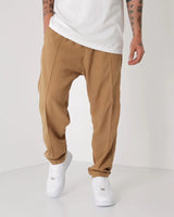 LOOSE FIT LINEN JOGGER PANTS - CAMEL