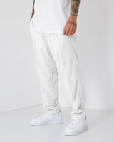 LOOSE FIT LINEN JOGGER PANTS - WHITE