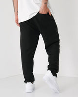 LOOSE FIT LINEN JOGGER PANTS - BLACK