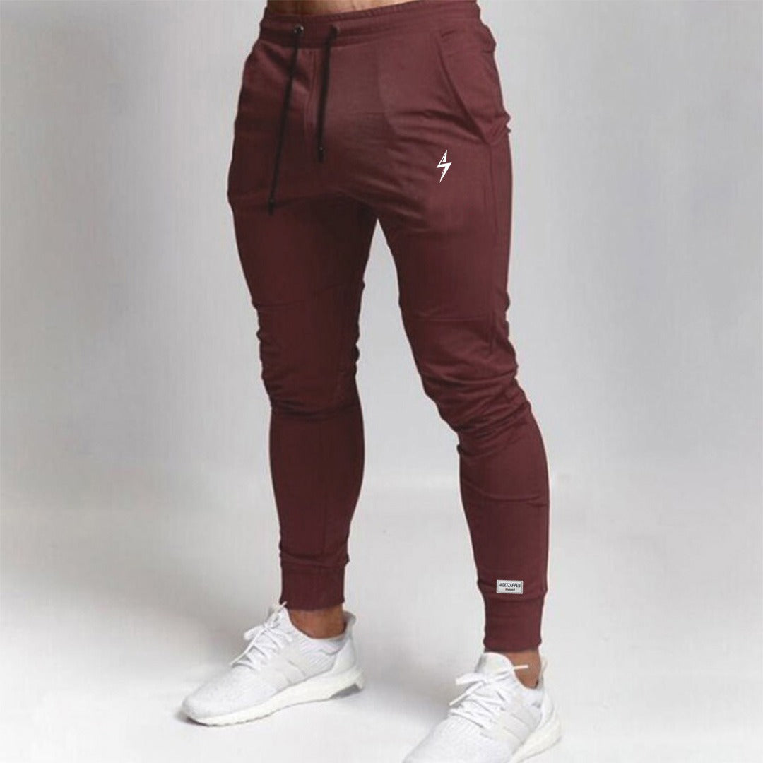 Zapped Mens Terry Cotton Trousers- Maroon