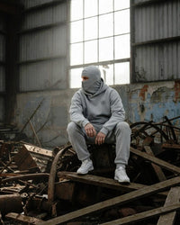 Zapped Balaclava Ninja Hoodie - Grey