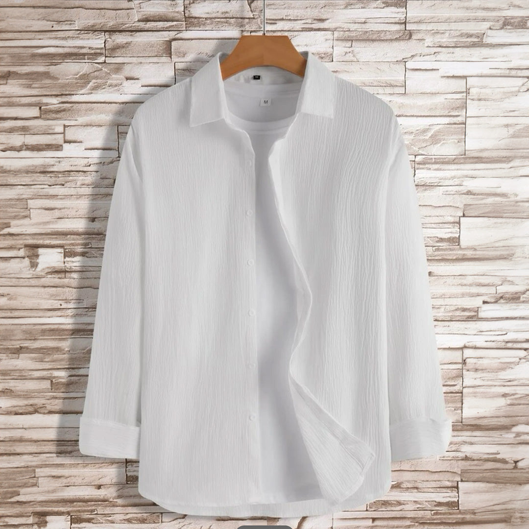 White Full sleeves oversize shirt cotton