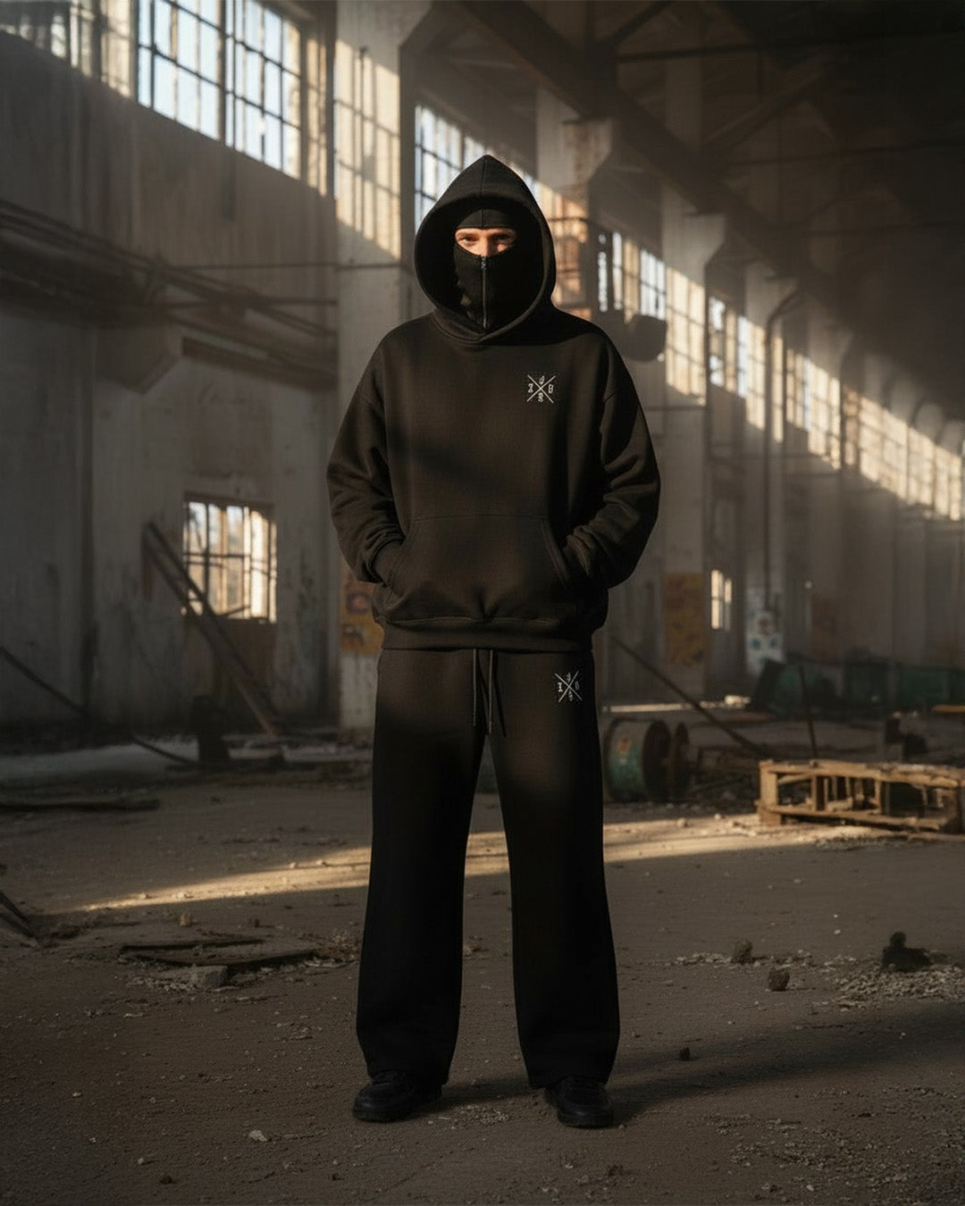 Zapped Ninja Hoodie & Lounge Trouser Combo – Black
