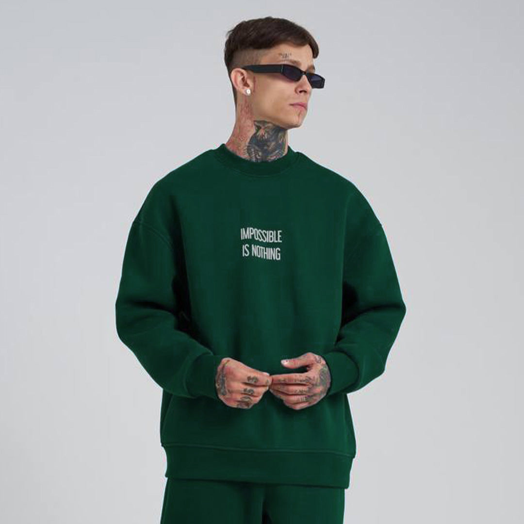 Nothing Impossible Drop Shoulder Sweatshirt - Green