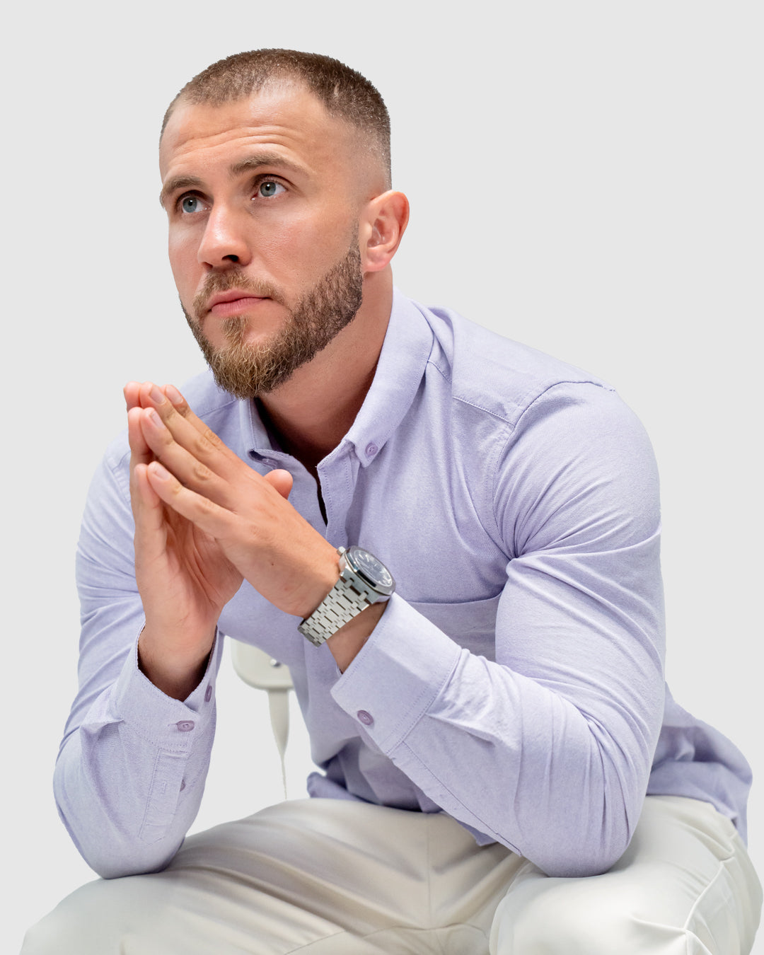 Men’s Lavender Oxford Button-Down Shirt