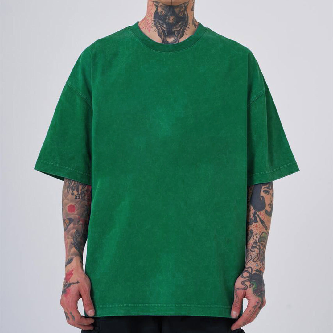 OVERSIZE ACID WASH T-SHIRT - GREEN