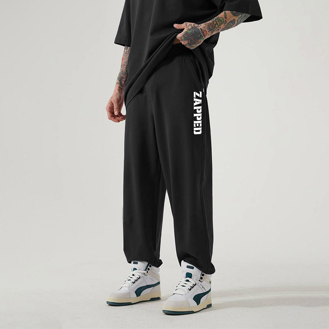 ZAPPED COTTON JOGGER PANTS - BLACK