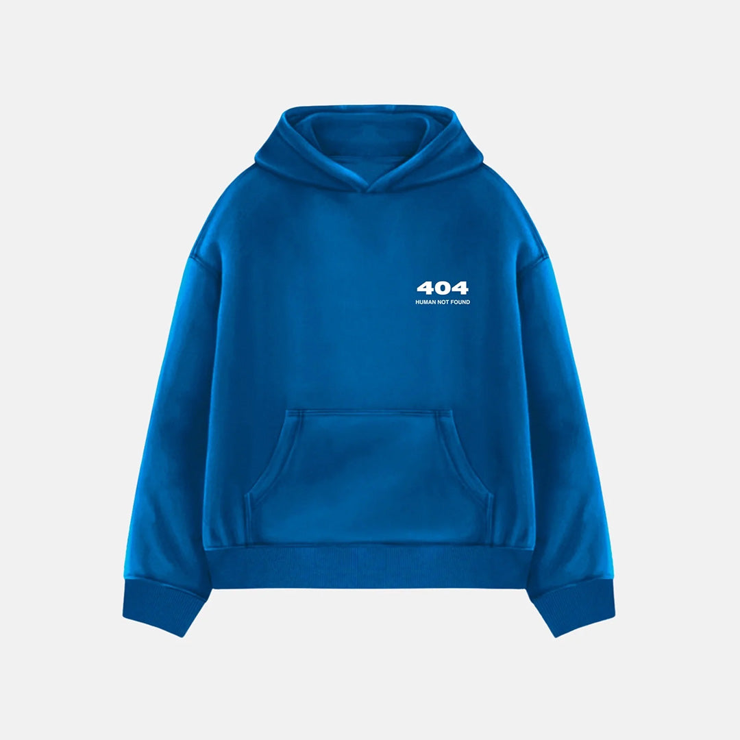 ERROR 404 DROP SHOULDER HOODIE - BLUE