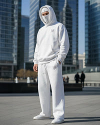 Zapped Ninja Hoodie & Lounge Trouser Combo – White
