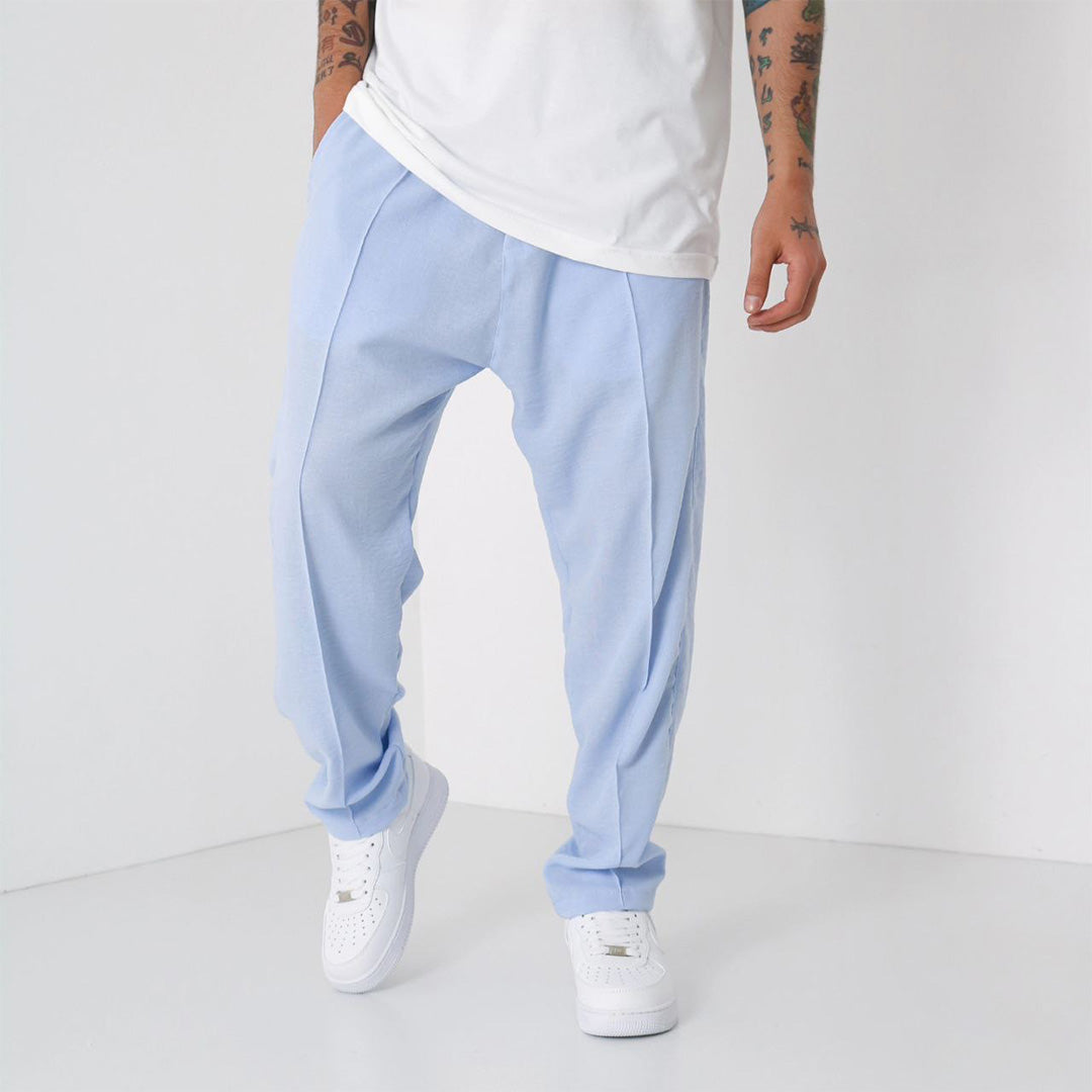 Loose Fit Linen Pant - Blue