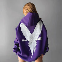 DROP SHOULDER PARADISE HOODIE - PURPLE