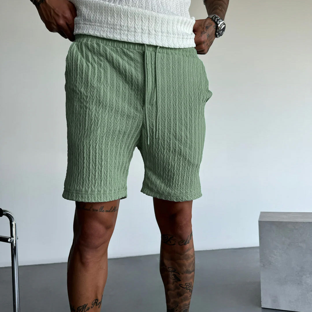 LOOSE FIT STRUCTURED SHORTS - PISTACHIO