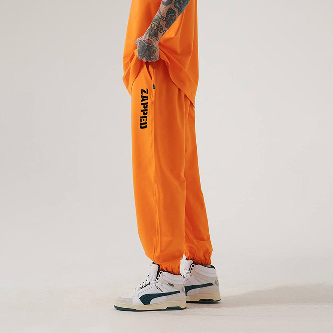 ZAPPED COTTON JOGGER PANTS - ORANGE