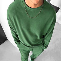 Zapped Oversized Full sleeve  O Neck T-Shirt & Trouser Set - Green