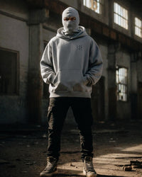 Zapped Balaclava Ninja Hoodie - Grey