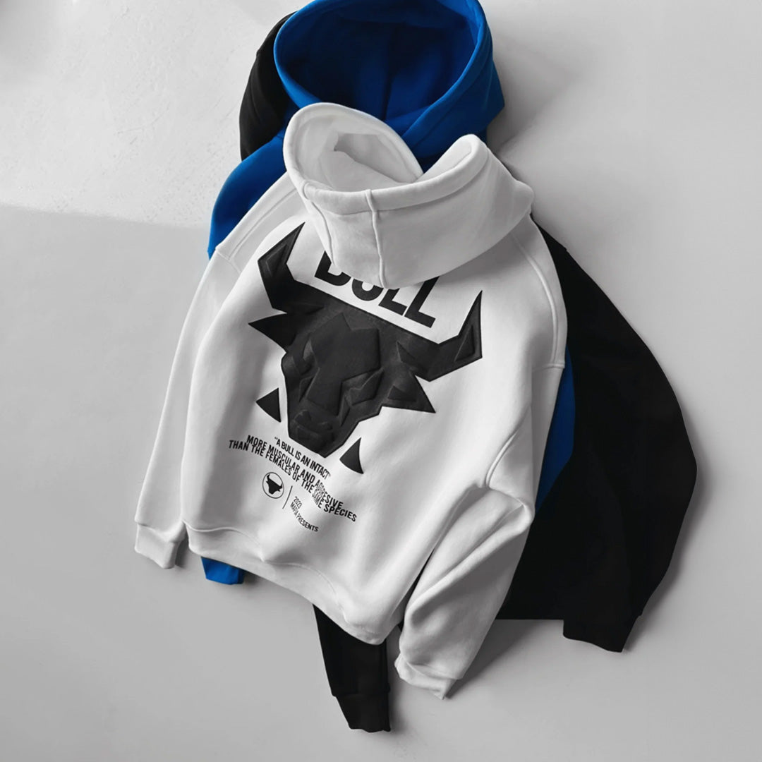 Oversize Bull Hoodie - White/Black