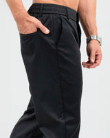 MEN’S BLACK SLIM-FIT TROUSERS