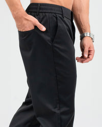 MEN’S BLACK SLIM-FIT TROUSERS