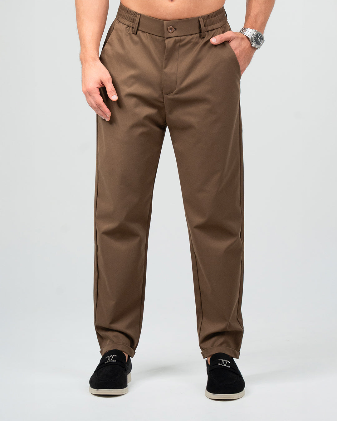 MEN’S BROWN STRAIGHT-FIT PANT