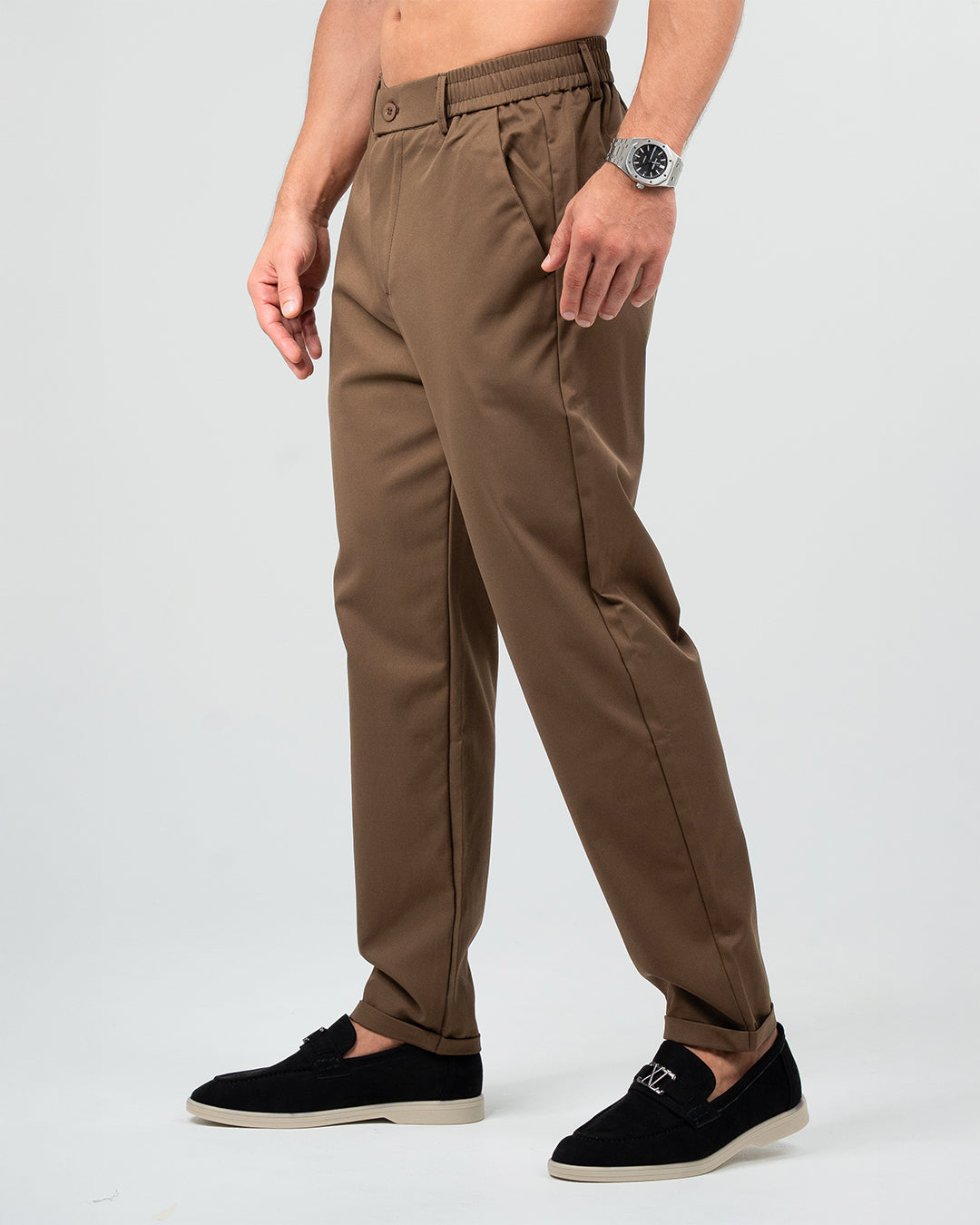 MEN’S BROWN STRAIGHT-FIT PANT