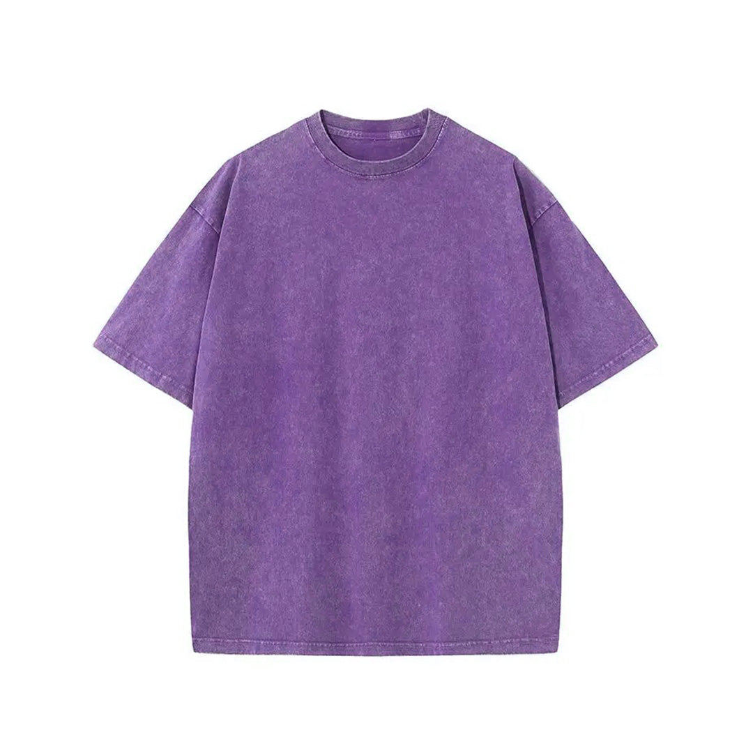 OVERSIZE ACID WASH T-SHIRT - PURPLE