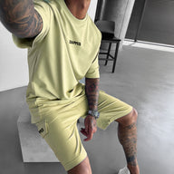 Zapped Oversize T-Shirt & Cargo Short Set - Yellow