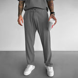 LOOSE FIT RIBBED PANTS - ANTHRACITE GRAY