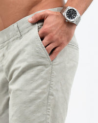 MEN’S LIGHT GREY LINEN SHORTS