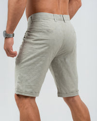 MEN’S LIGHT GREY LINEN SHORTS
