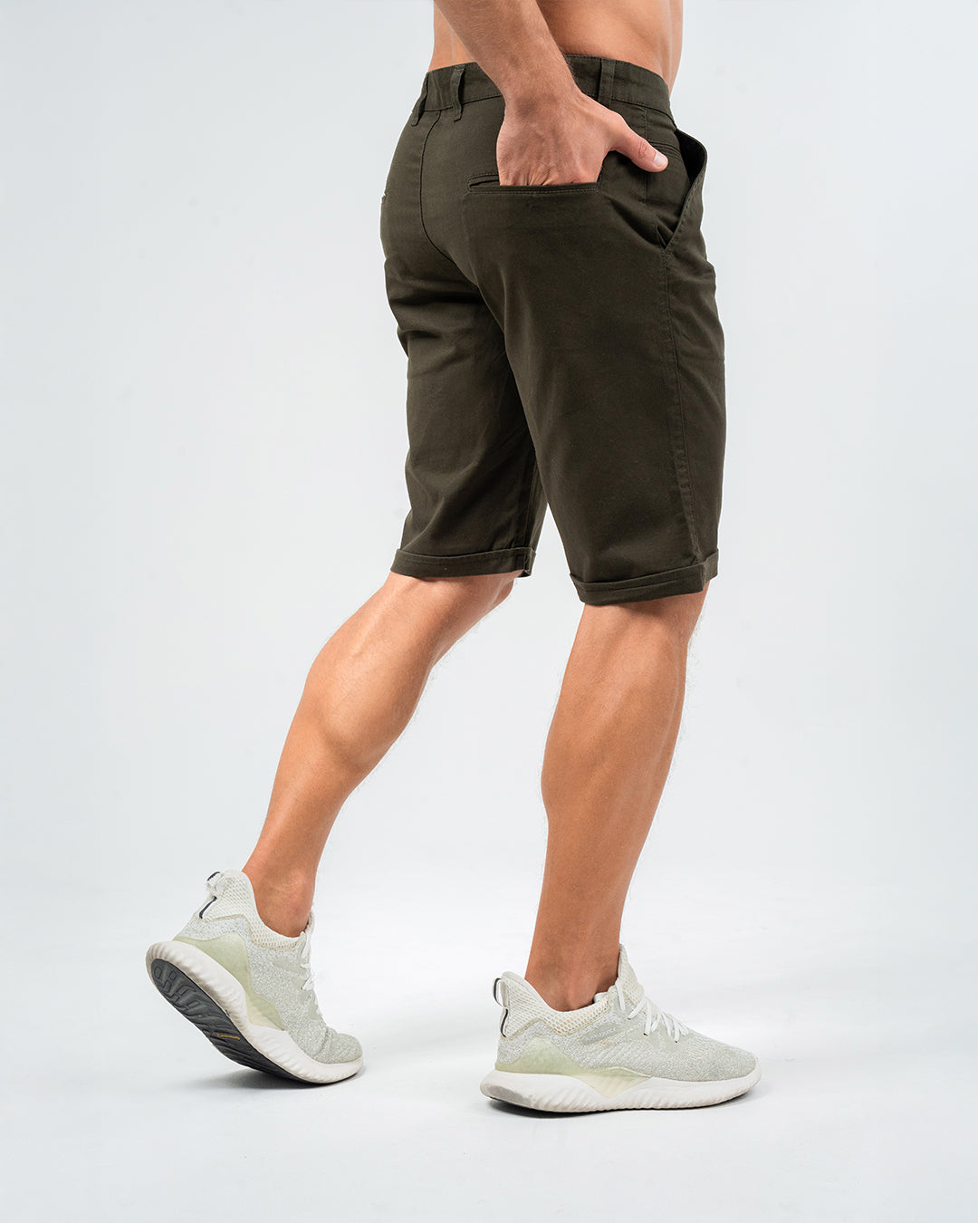 MEN’S DARK GREEN CASUAL CHINO SHORTS
