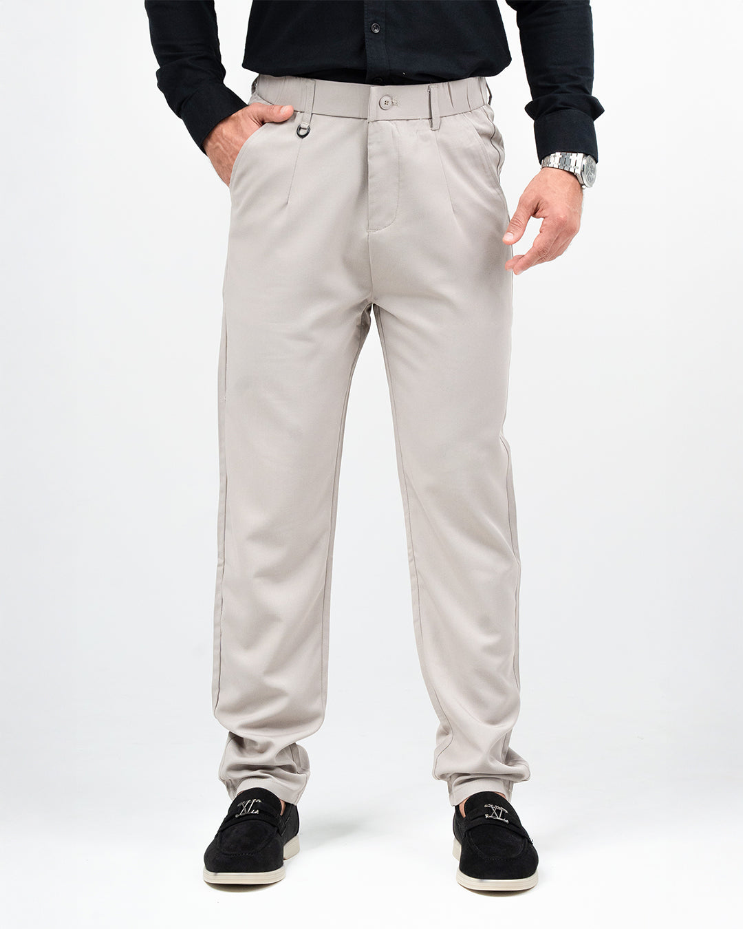 MEN’S BEIGE STRAIGHT-FIT PANT