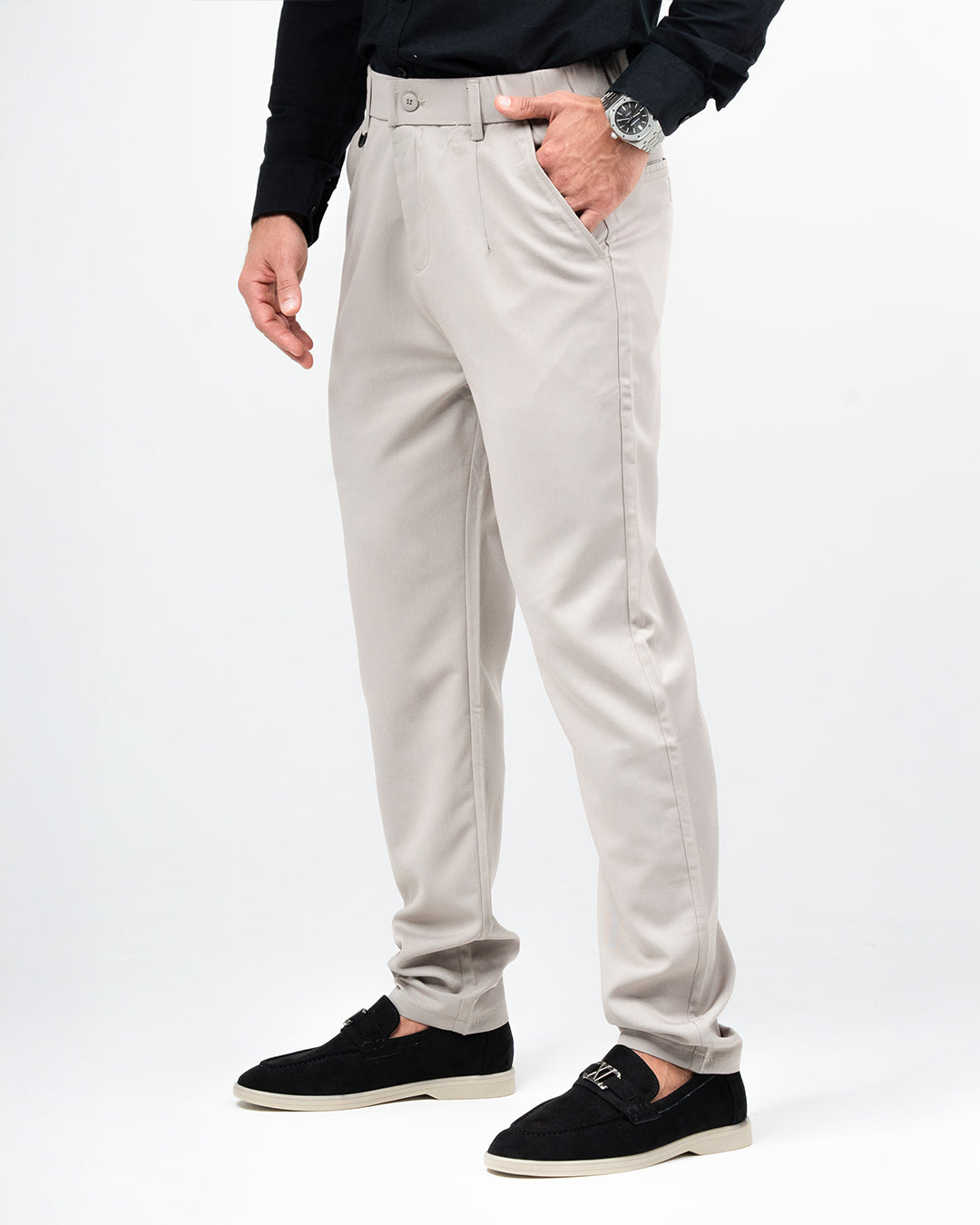 MEN’S BEIGE STRAIGHT-FIT PANT