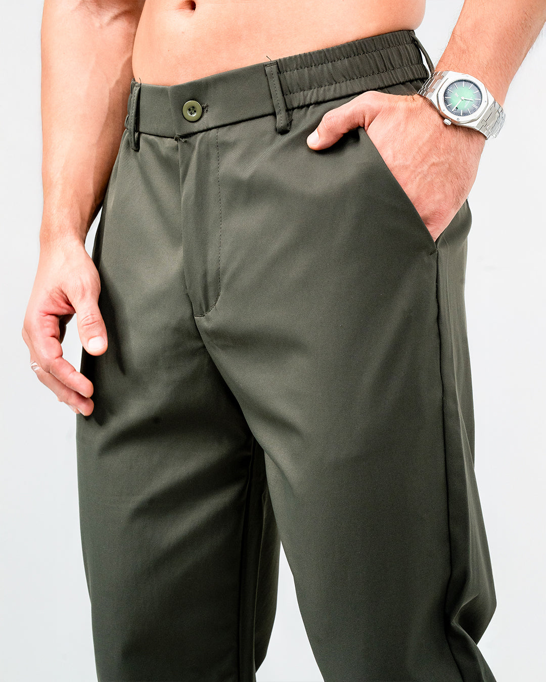 Men’s Olive Green Casual Pants
