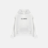 DROP SHOULDER ILLUSION HOODIE - WHITE