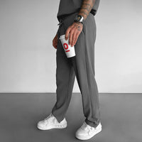 LOOSE FIT RIBBED PANTS - ANTHRACITE GRAY