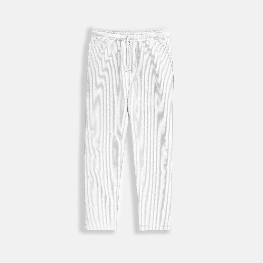 Zapped Loose Fit Cord Pant - White